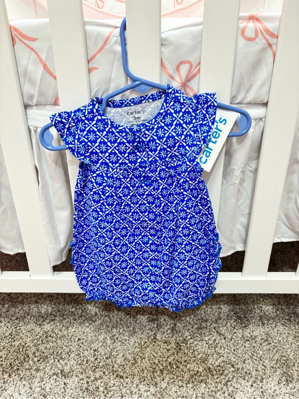 Carter's Royal Blue Geometric-Print Baby Romper